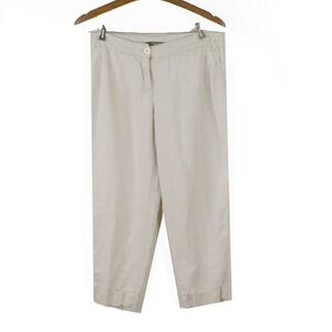 Weekend Max Mara Light Beige Cream Linen Trouser Pants